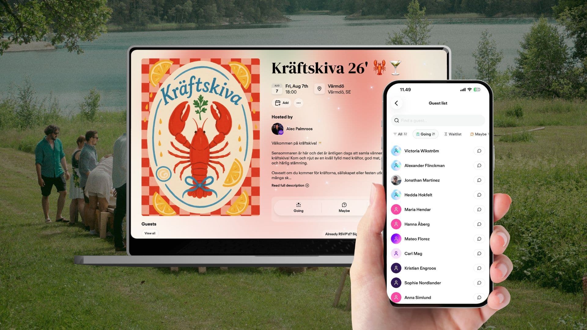Kräftskiva inbjudan digital